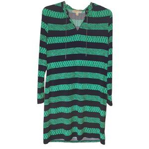 Michael Kors Green And Black Snakeskin Print Dress Size XL